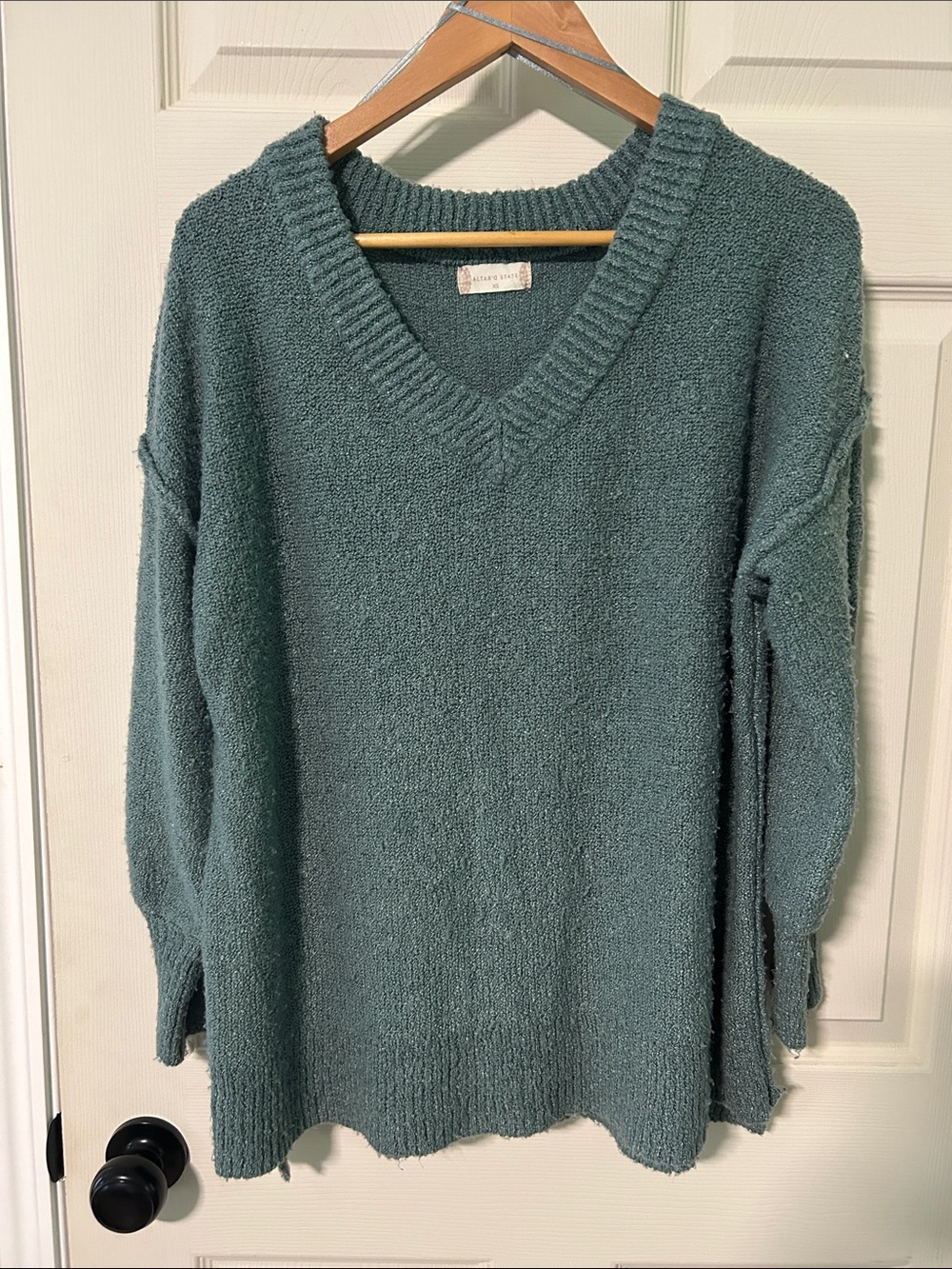 Altar’d State Cozy V-Neck Women's Sweater in Teal